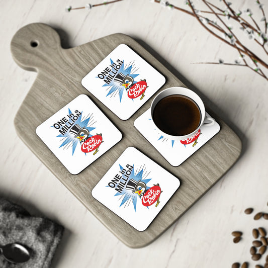 Cock Robin ONE in a MILLION Coaster Set – Retro Graphic Drink Coasters