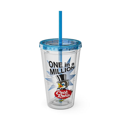 Cock Robin ONE in a MILLION 16oz Summer Beach Tumbler with Straw