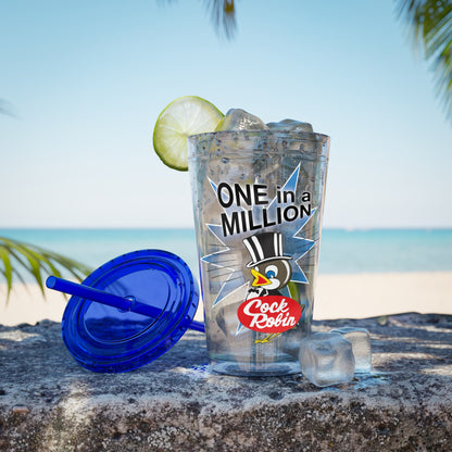 Cock Robin ONE in a MILLION 16oz Summer Beach Tumbler with Straw