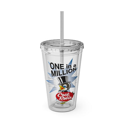 Cock Robin ONE in a MILLION 16oz Summer Beach Tumbler with Straw