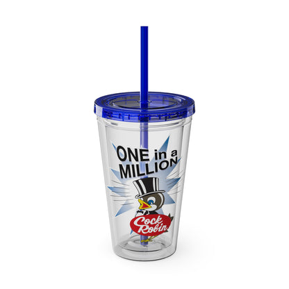 Cock Robin ONE in a MILLION 16oz Summer Beach Tumbler with Straw