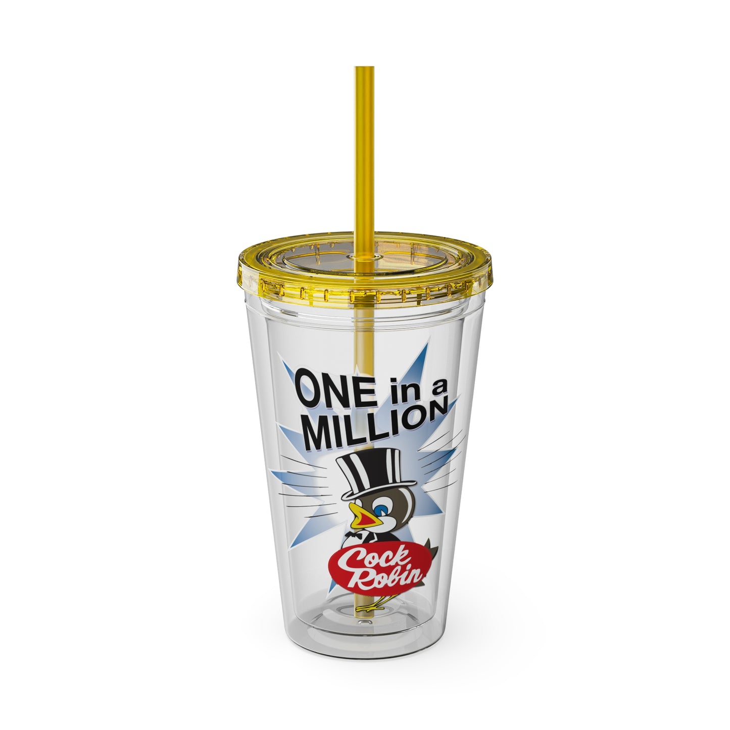 Cock Robin ONE in a MILLION 16oz Summer Beach Tumbler with Straw